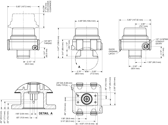 Trak-Lok 649 Dimensional Drawing